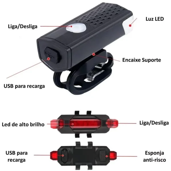 Lanterna E Farol Bicicleta Bike Ciclismo Luz de segurança Ultra Led A Prova D'agua mt2255 - b6 - Image 6