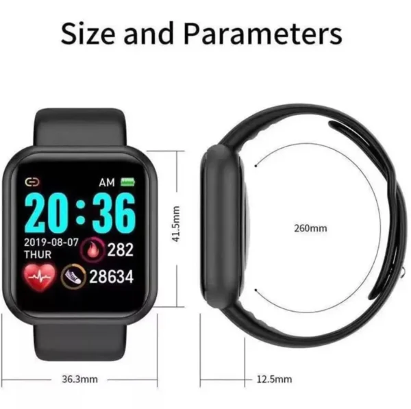 Smartwatch Y68/D20 Relógio Inteligente Varias Cores Com Monitor Cardíaco Bluetooth USB - Image 4