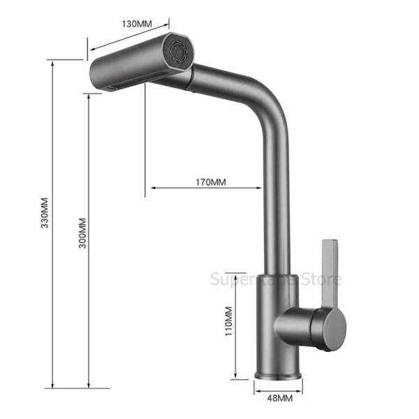 Four Modes Pull-Out Kitchen Faucet Rainfall Waterfall Basin Faucet For Kitchen Sink Mixer Tap For Sink 360 Degree Rotation - Image 6