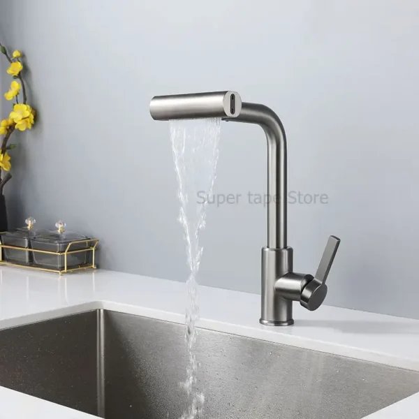 Four Modes Pull-Out Kitchen Faucet Rainfall Waterfall Basin Faucet For Kitchen Sink Mixer Tap For Sink 360 Degree Rotation - Image 2