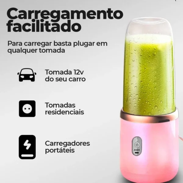 400ML Espremedor Elétrico Mini Liquidificador Portátil 6 Lâminas De Suco De Alimentos Misturador Leite Smoothie - Image 4